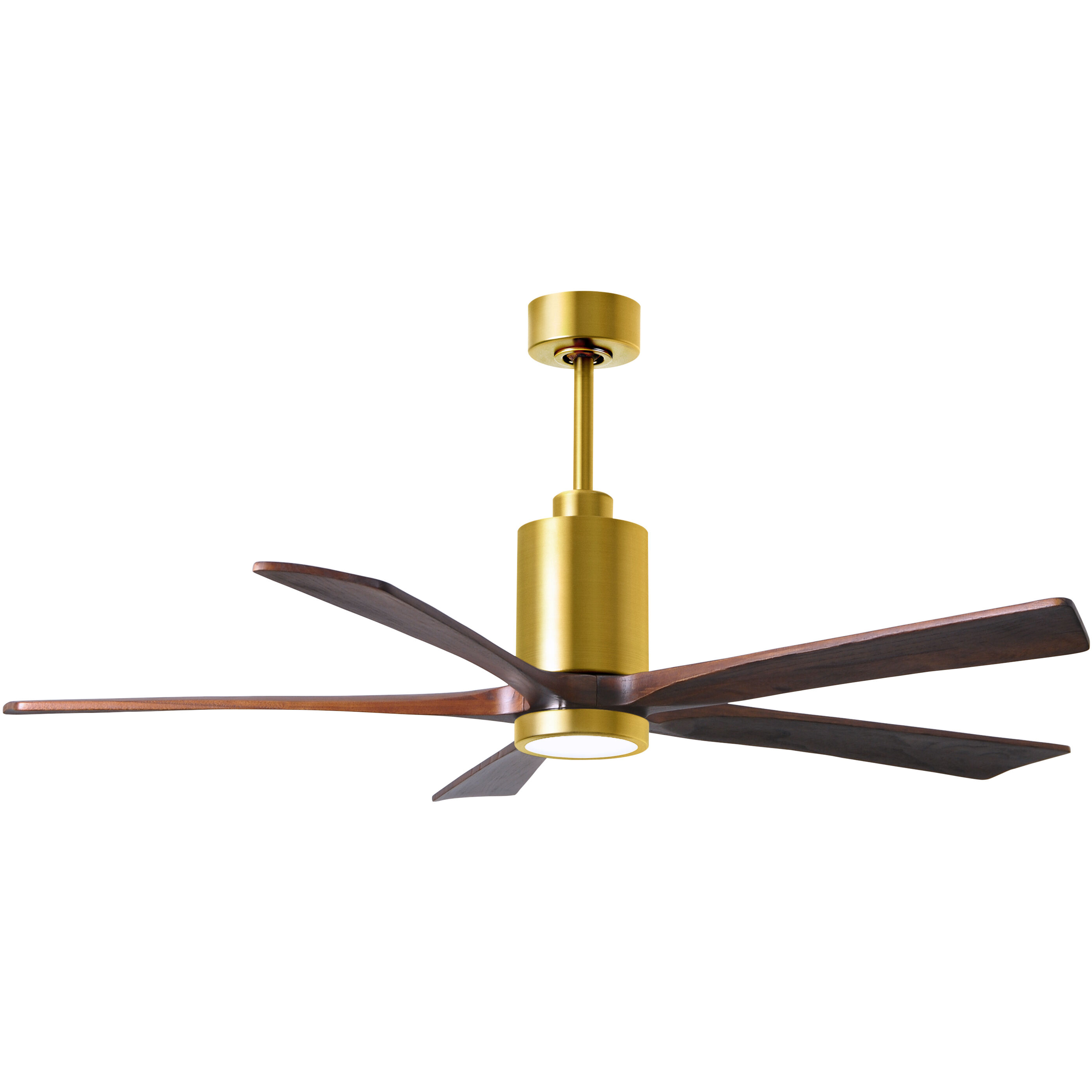 Atlas Patricia-5 60 inch Brushed Brass with Walnut Tone Blades Ceiling Fan