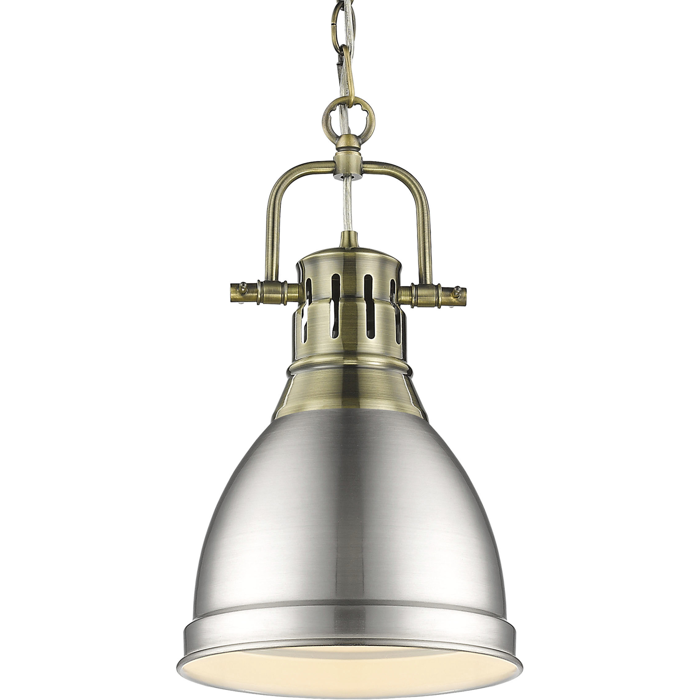 Yep Duncan Pendant Ceiling Light in Aged Brass, Pewter, Small