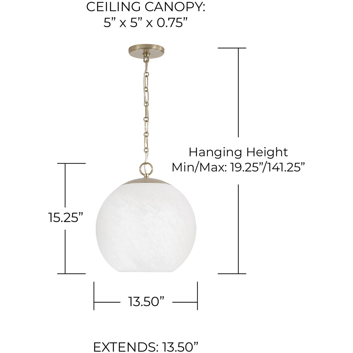 Cleo 1 Light 13.5 inch Matte Brass Pendant Ceiling Light
