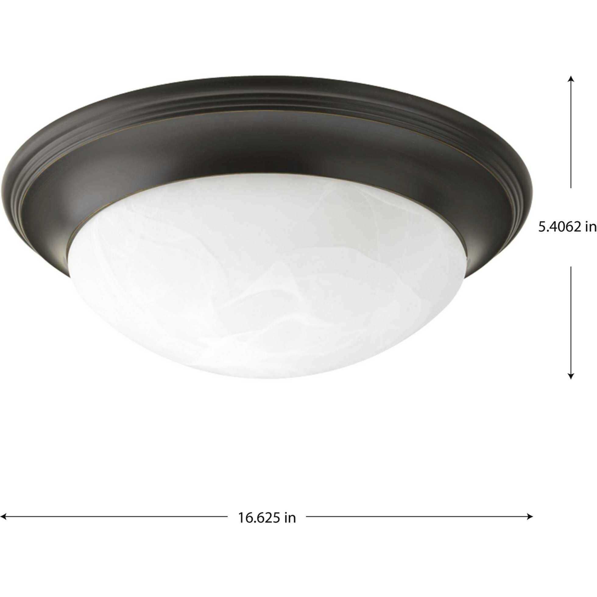 Alabaster Glass 3 Light 16.63 inch Antique Bronze Flush Mount Ceiling Light