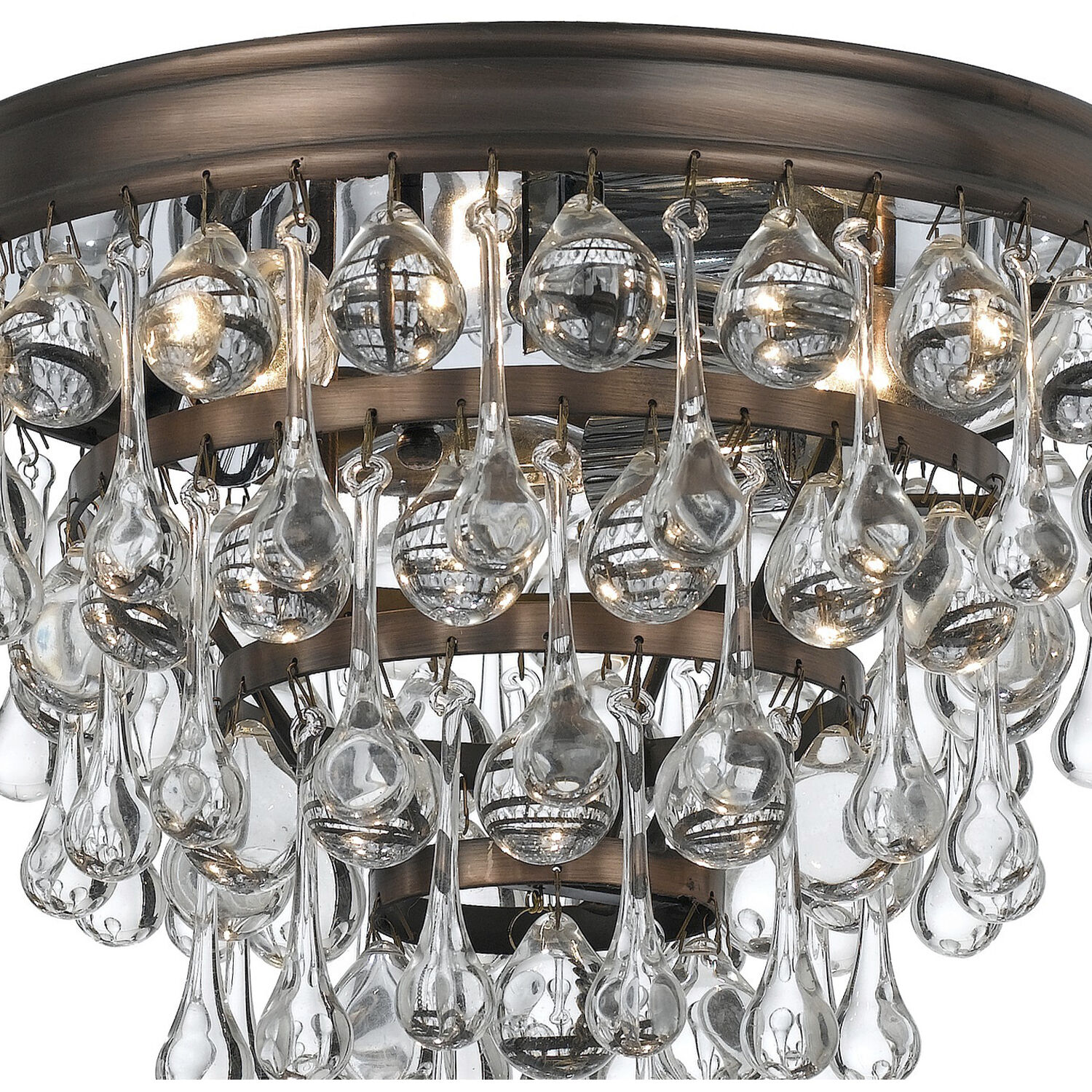 Calypso 3 Light 10.5 inch Vibrant Bronze Flush Ceiling Light