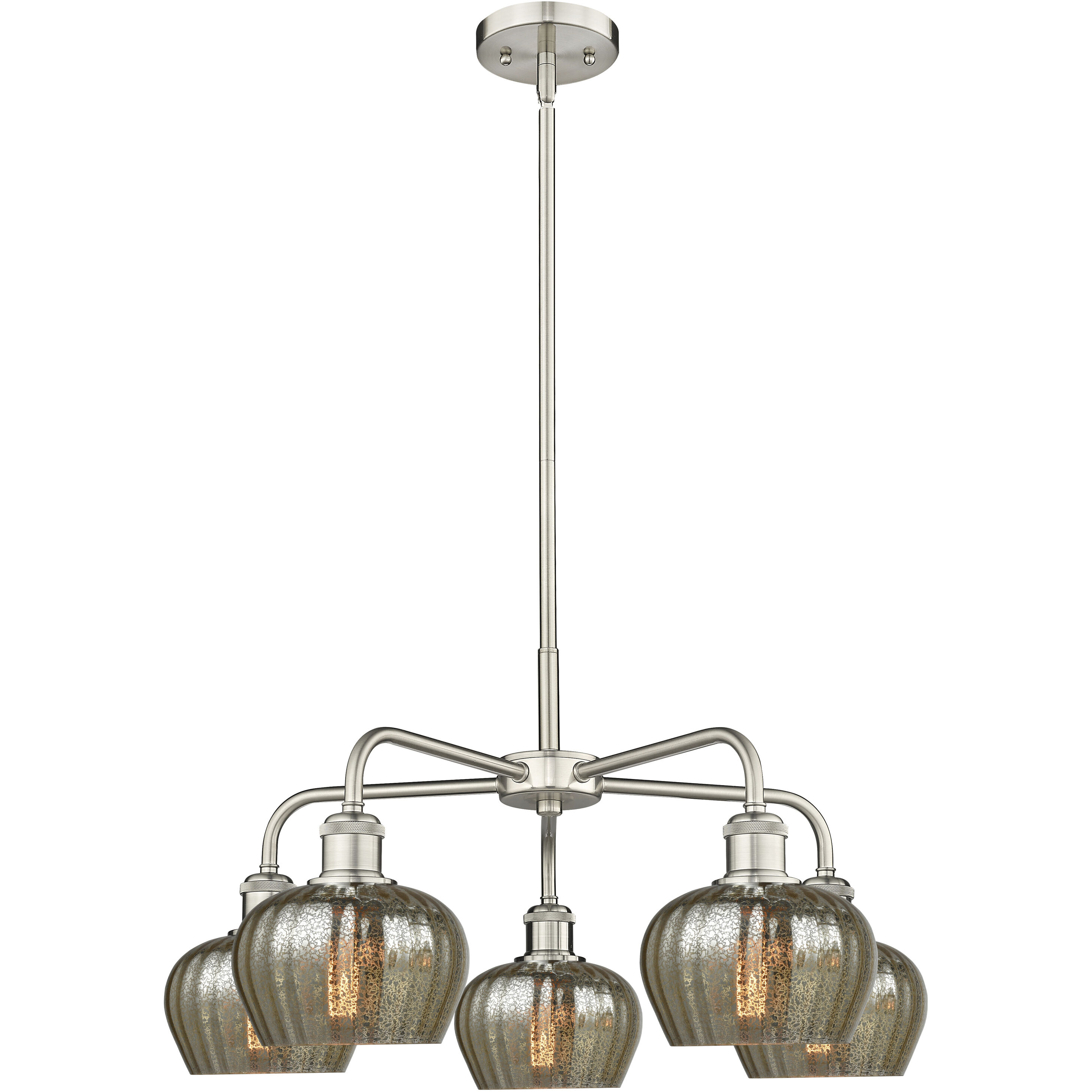 Innovations Lighting 516 5CR AB G96 Fenton 5 Light 24.5 inch Antique Brass and Mercury Chandelier Ceiling Light