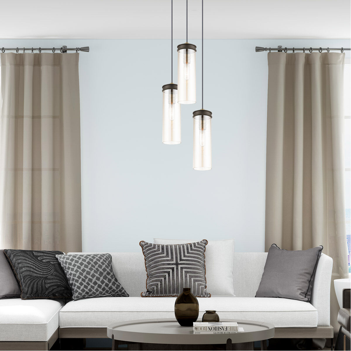 Art Glass 1 Light 5 inch Bronze Mini Pendant Ceiling Light