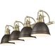 Duncan 4 Light 33.5 inch Aged Brass Bath Vanity Light Wall Light in Rubbed Bronze