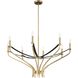 Sussex 8 Light 36.5 inch Champagne Gold and Black Chandelier Ceiling Light