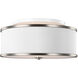 Cosenza 3 Light 20 inch Satin Nickel Semi-Flush Mount Ceiling Light, White Shantung