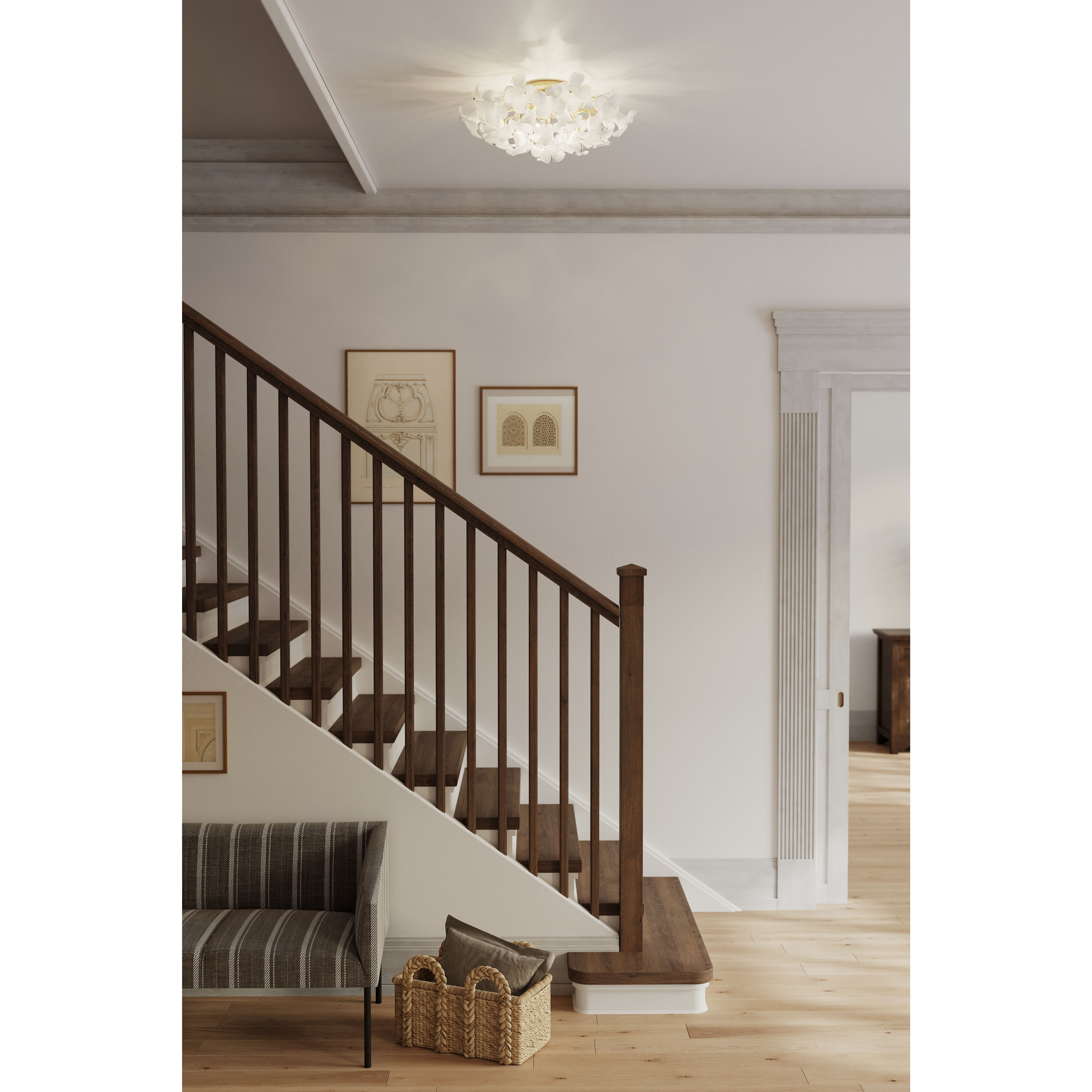 Bloome 5 Light 25.25 inch Legacy Brass Semi-Flush Mount Ceiling Light