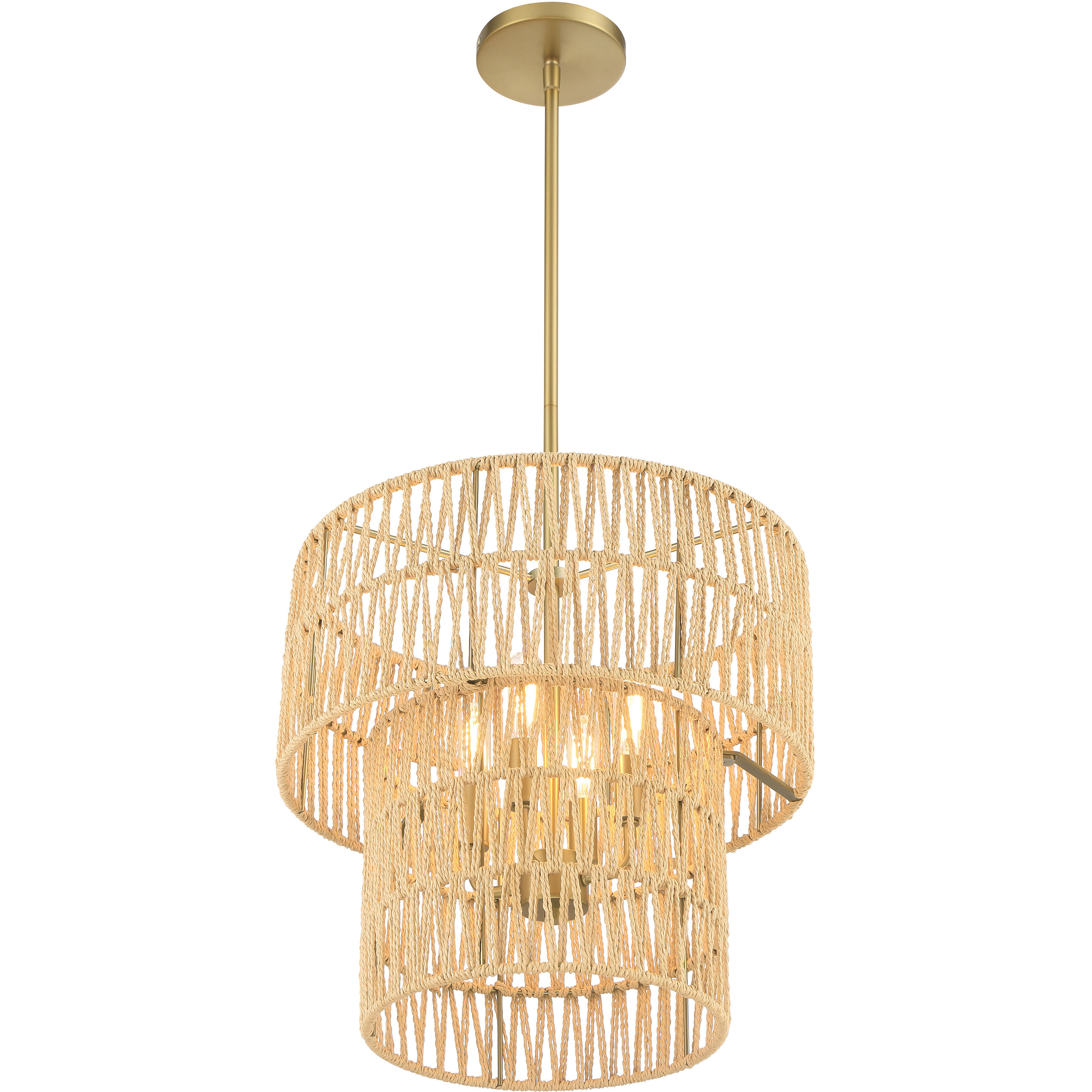 Bungalow Heaven 4 Light 16 inch Soft Brass Pendant Ceiling Light