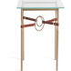 Equus 25.1 X 22 inch Soft Gold and Soft Gold Side Table in Leather British Brown