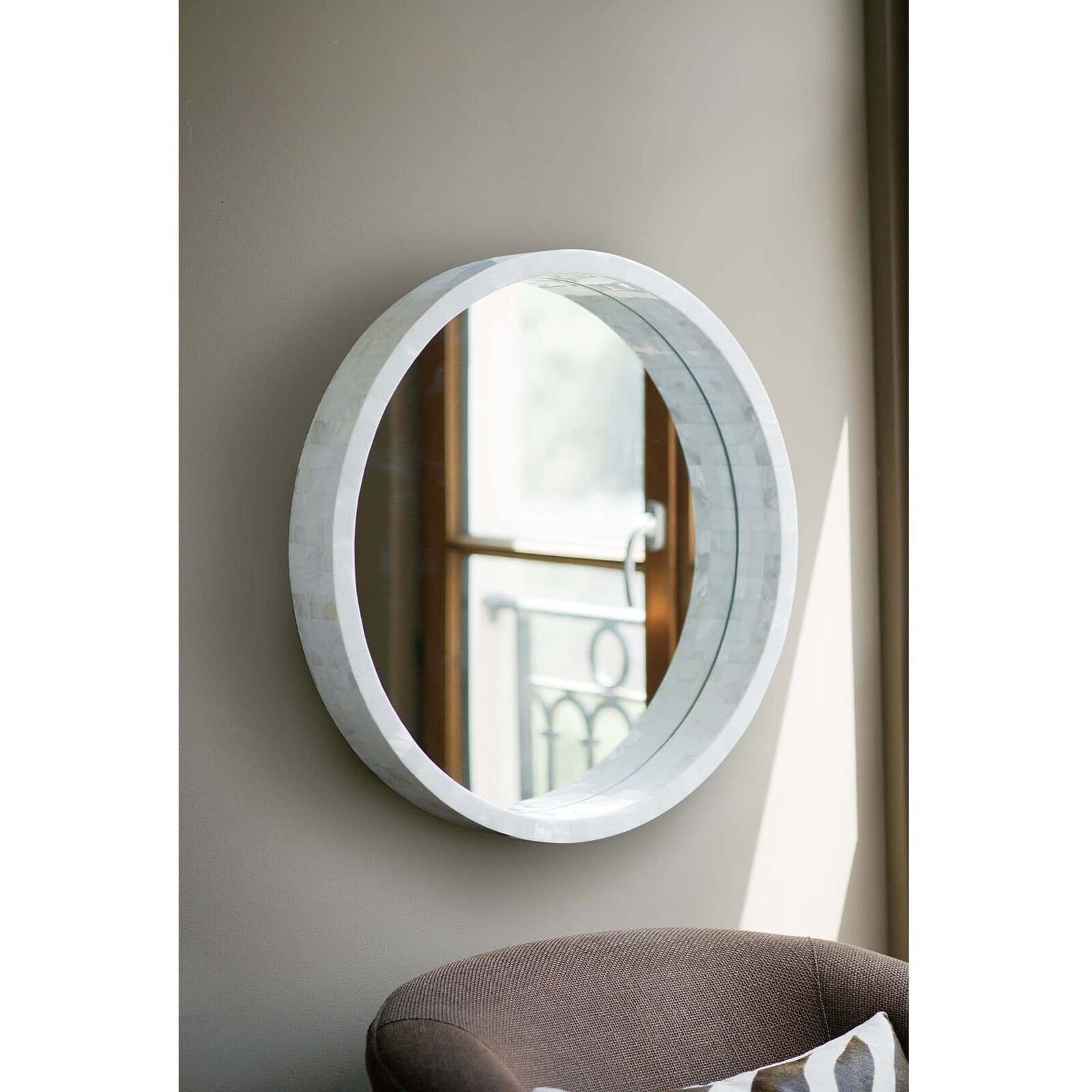 Mother of Pearl 30 X 30 inch Natural Mirror, Medium