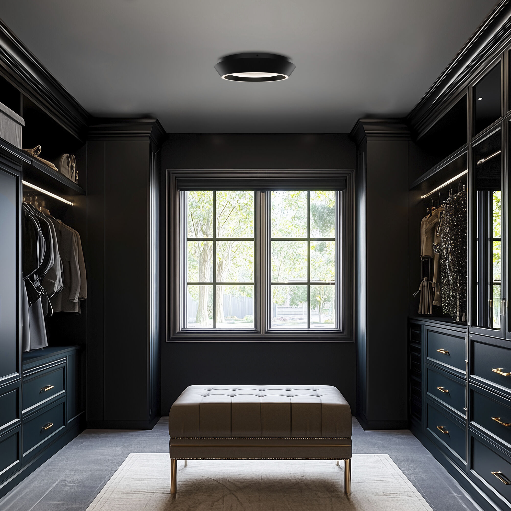 Tinzel LED 18 inch Black Gold Leaf Indoor Ceiling Lighting in 3000K