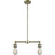 Bare Bulb 3 Light 8 inch Antique Brass Island Light Ceiling Light