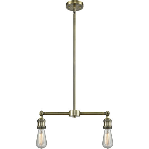 Bare Bulb 3 Light 8 inch Antique Brass Island Light Ceiling Light