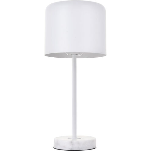 Exemplar 21 inch 40 watt White with White Marble Table lamp Portable Light