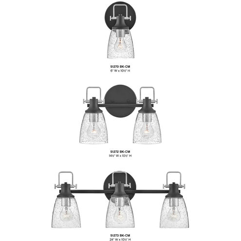 Easton LED 24 inch Black with Chrome Vanity Light Wall Light in Black/Chrome
