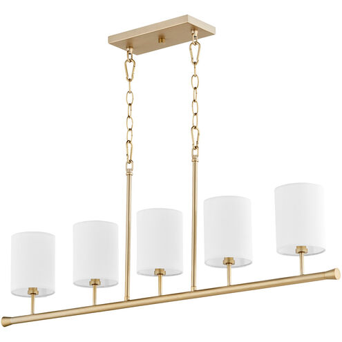 Harmony 5 Light 39 inch Aged Brass Linear Chandelier Ceiling Light