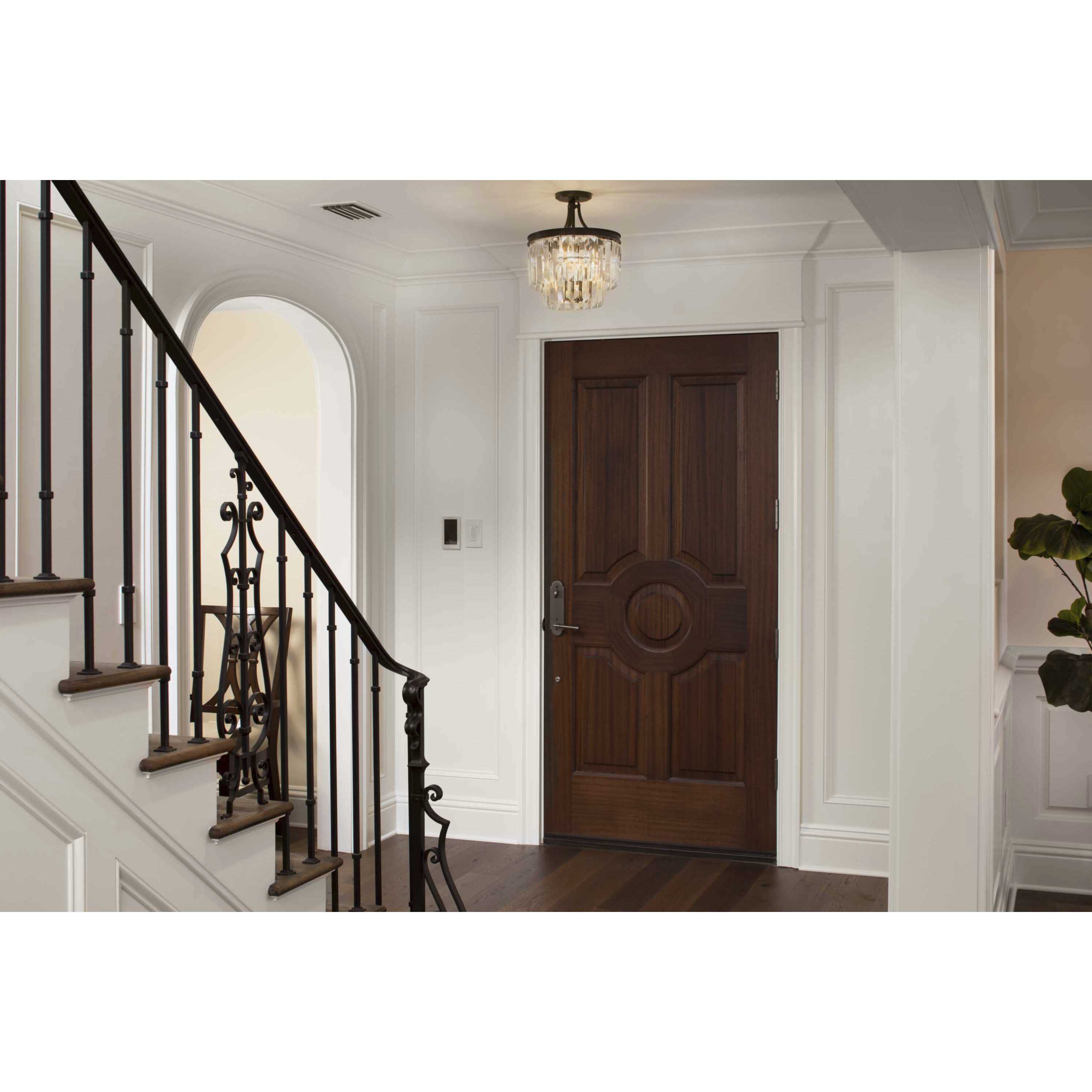 Glimmer 3 Light 16 inch Antique Bronze Semi-Flush Mount Convertible Ceiling Light, Design Series