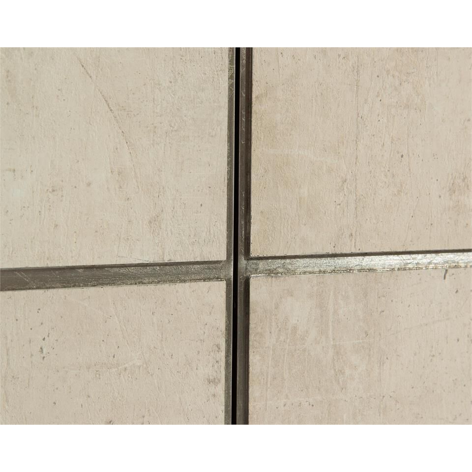 Lanark 54 inch Tiza Gesso and Silver Pewter Buffet Table, Four Door