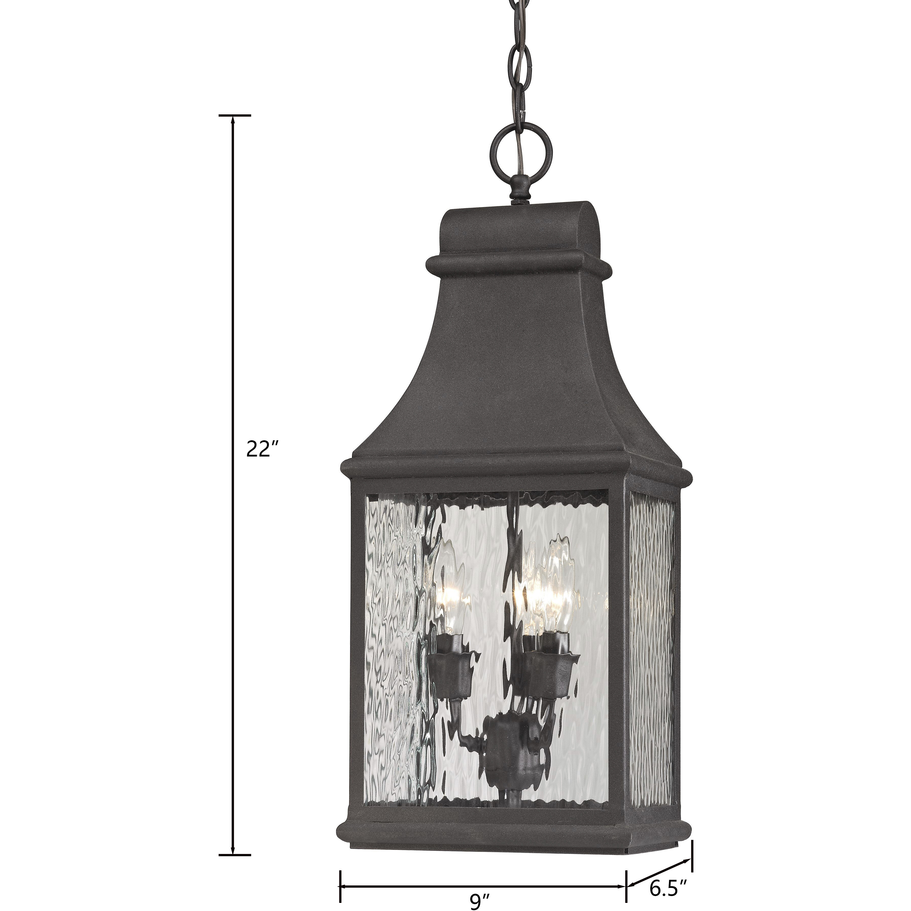 Forged Jefferson 3 Light 9 inch Charcoal Outdoor Pendant