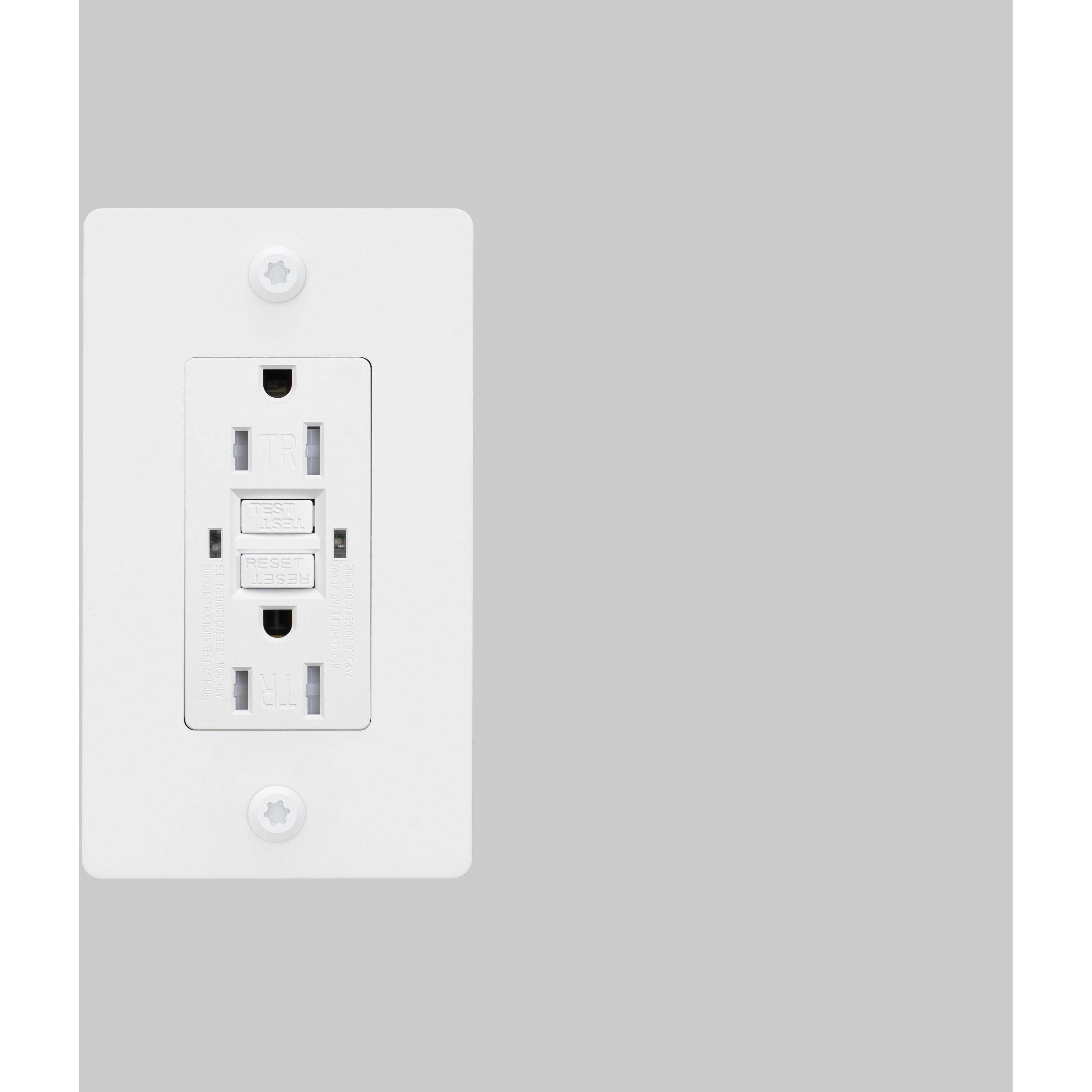 1G Duplex 125 White Outlet, GFCI