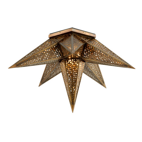 Star Of The East 2 Light 30 inch Old World Bronze Semi-Flush Mount Ceiling Light