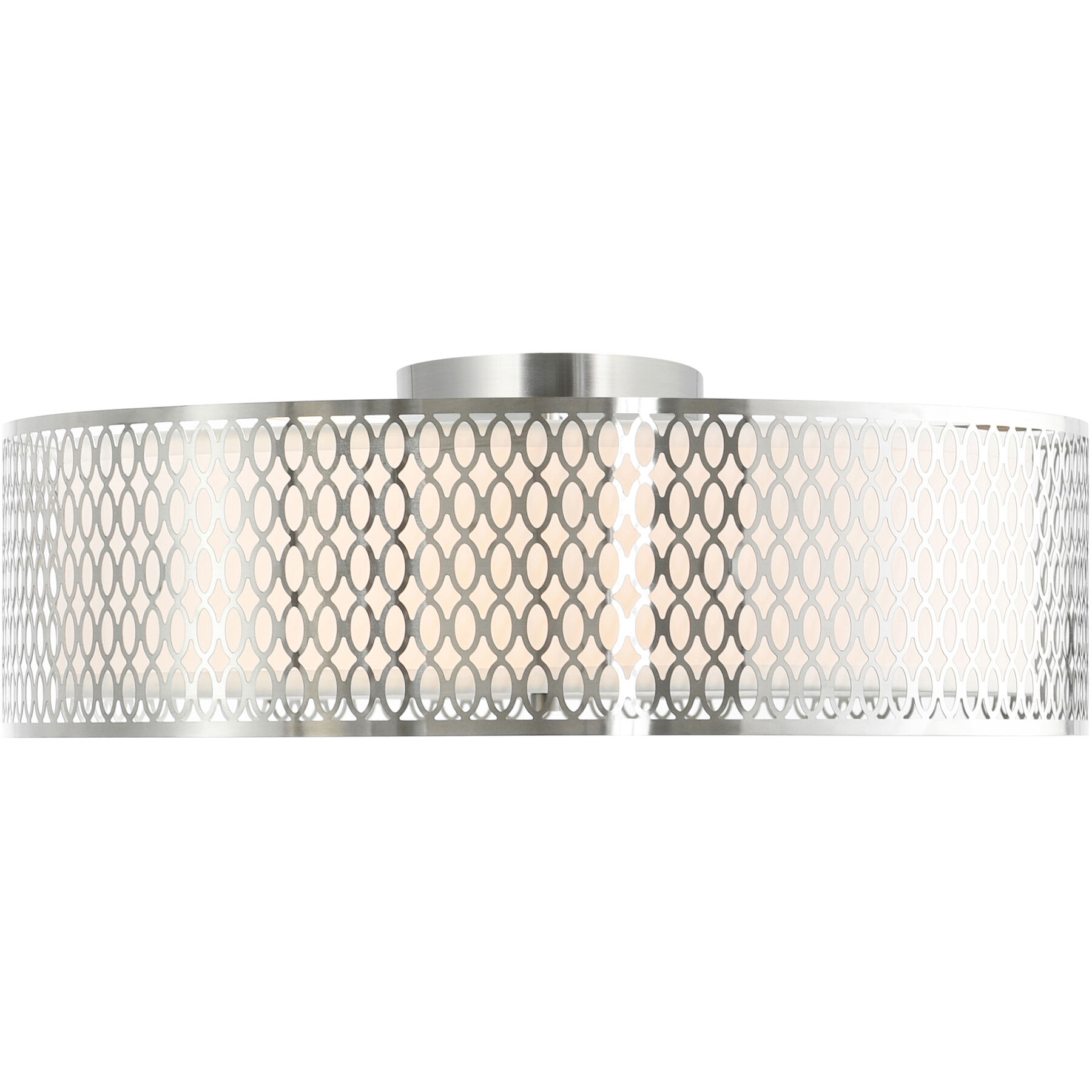 Mikayla 5 Light 22 inch Satin Nickel Drum Shade Flush Mount Ceiling Light