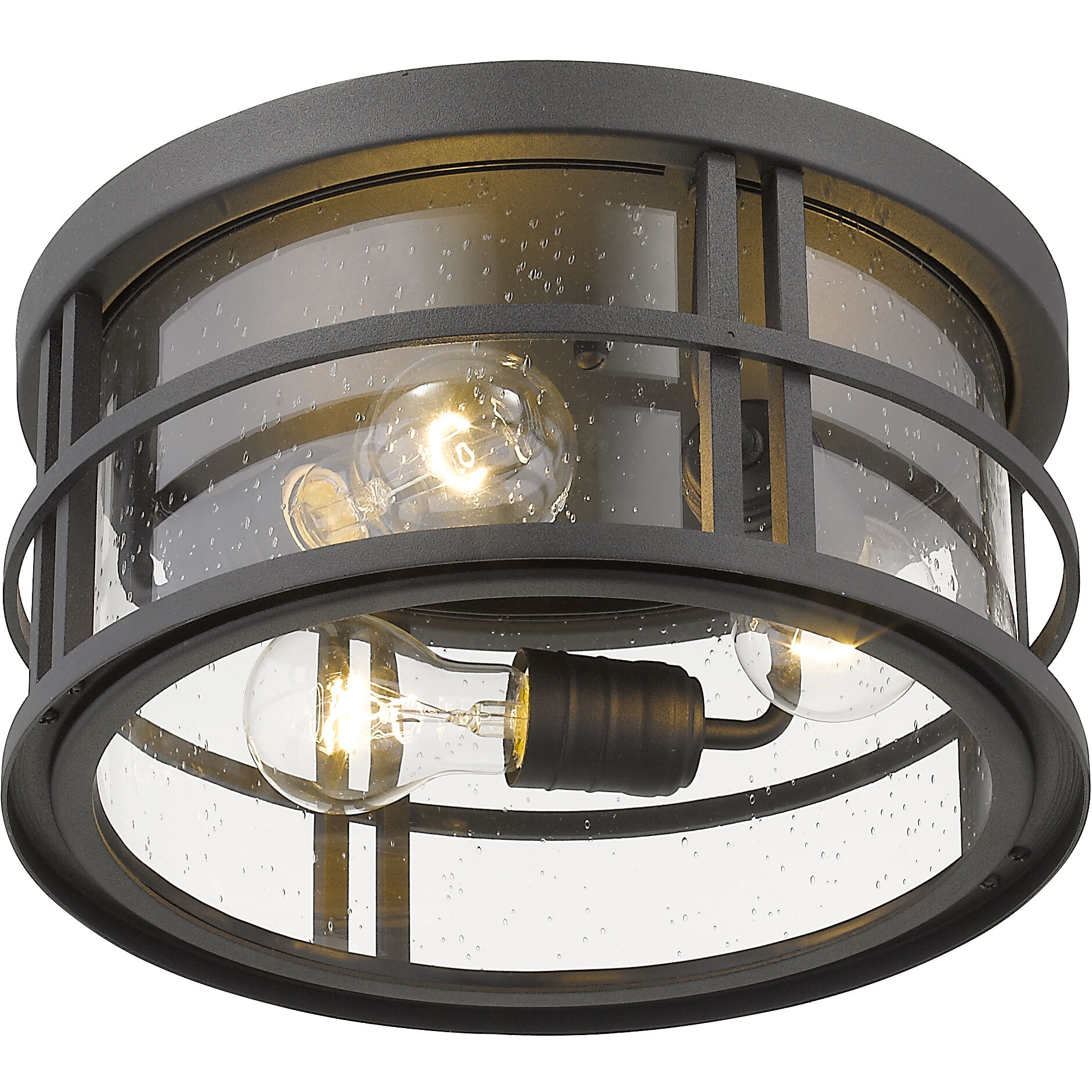 Jordan 3 Light 12 inch Black Outdoor Flush Mount