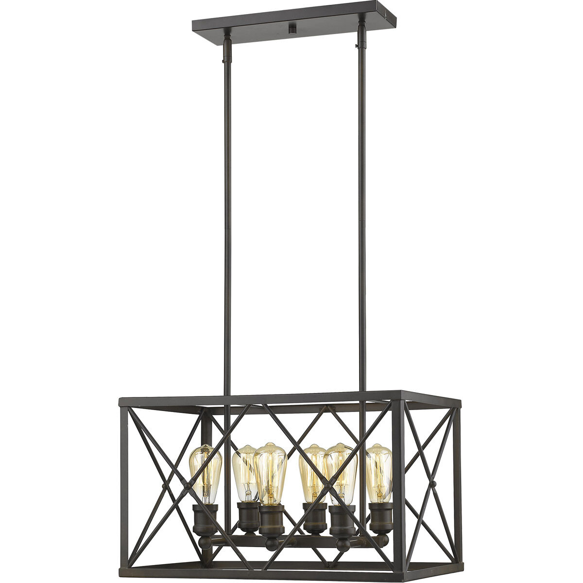 Brooklyn 6 Light 20 inch Oil-Rubbed Bronze Pendant Ceiling Light