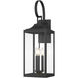 Halston 3 Light 28 inch Powder Coated Black Outdoor Wall Sconce