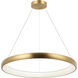 Maverick LED 32 inch Brushed Gold Pendant Ceiling Light