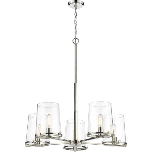 Callista 5 Light 33 inch Polished Nickel Chandelier Ceiling Light