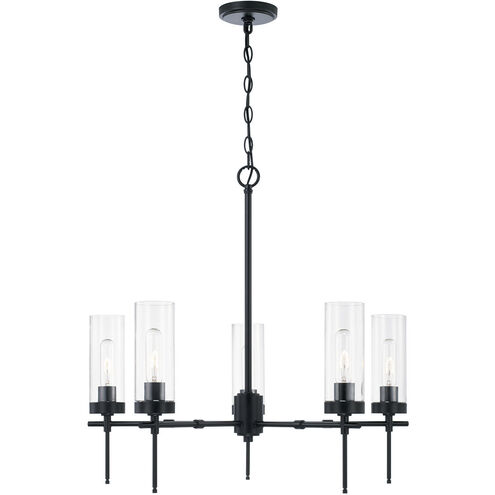 Elijah 5 Light 28 inch Matte Black Chandelier Ceiling Light