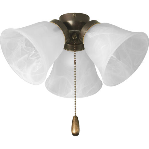 Universal 3 Light Antique Bronze Fan Light Kit in Alabaster Glass