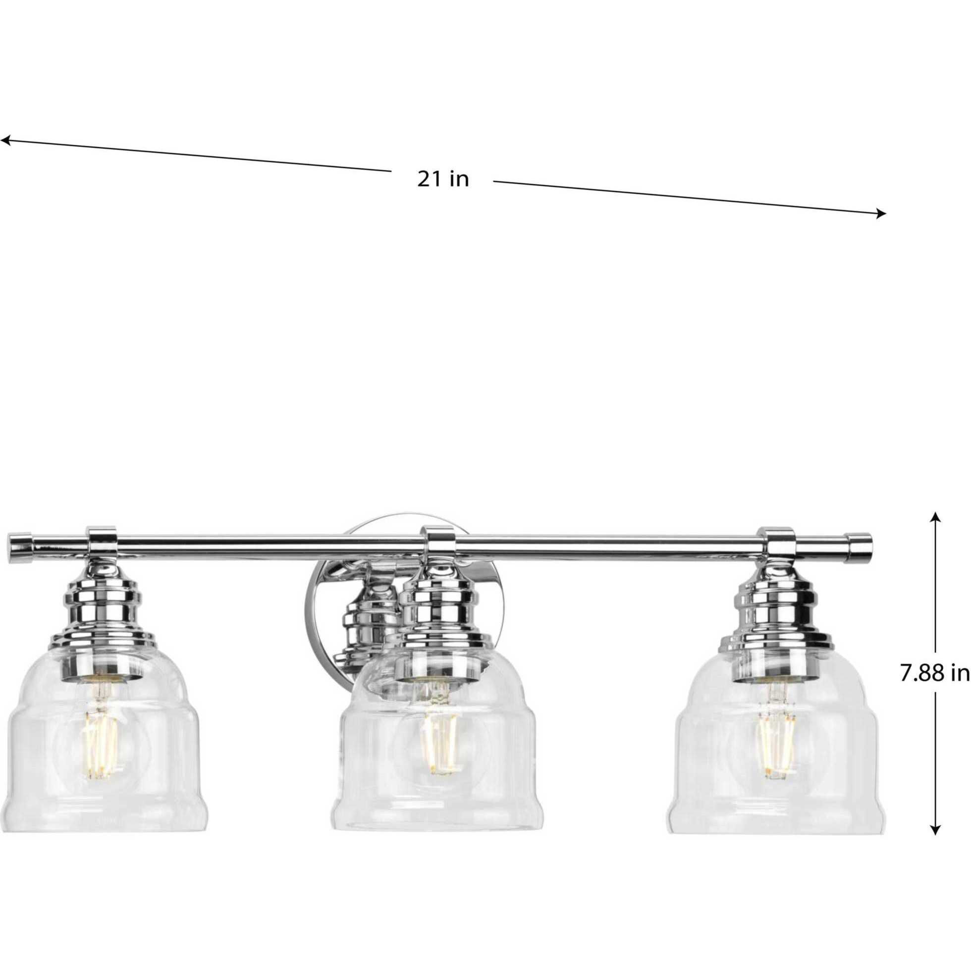 Ambrose 3 Light 21 inch Polished Chrome Bath Vanity Wall Light