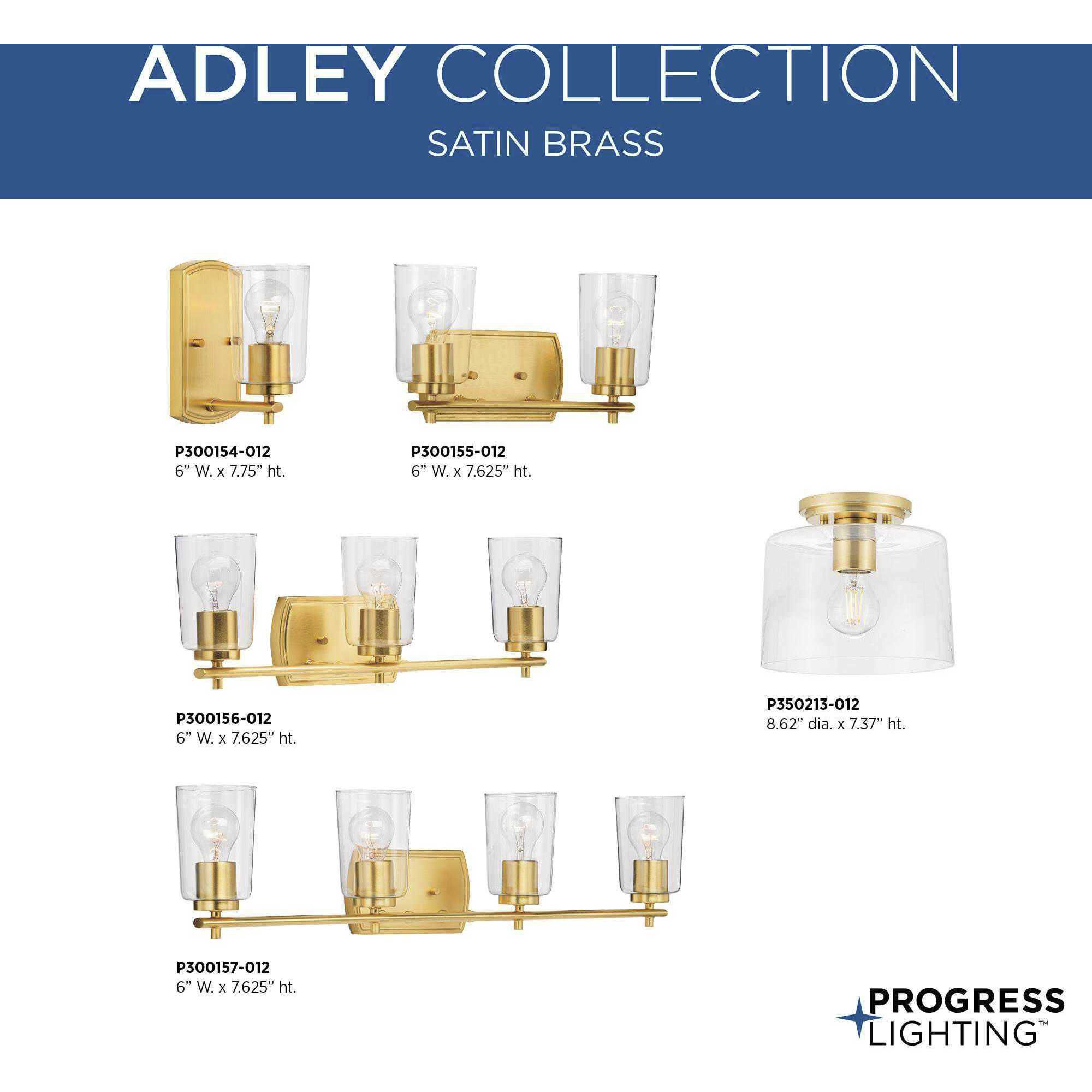 Adley 2 Light 14 inch Satin Brass Bath Vanity Wall Light