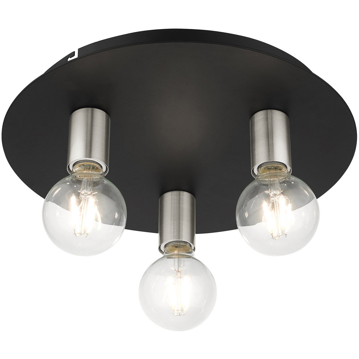 Hillview 3 Light 14 inch Black Flush Mount Ceiling Light