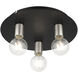 Hillview 3 Light 14 inch Black Flush Mount Ceiling Light
