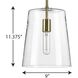 Clarion 1 Light Brushed Nickel Pendant Ceiling Light, Small