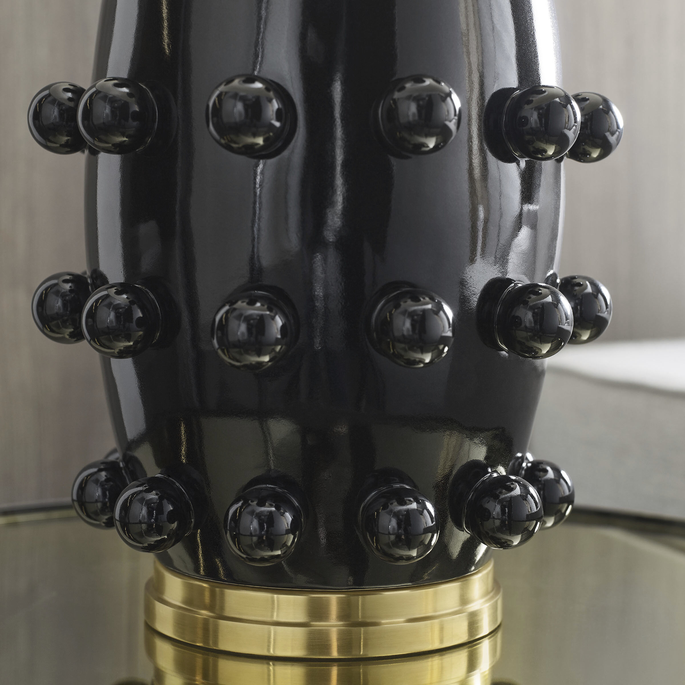 Kelly Wearstler Linden 26.5 inch 75 watt Black Porcelain Table Lamp Portable Light, Medium