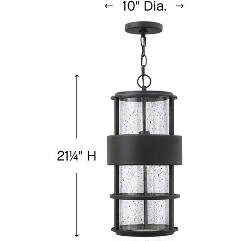 Saturn LED 10 inch Satin Black Outdoor Hanging Lantern