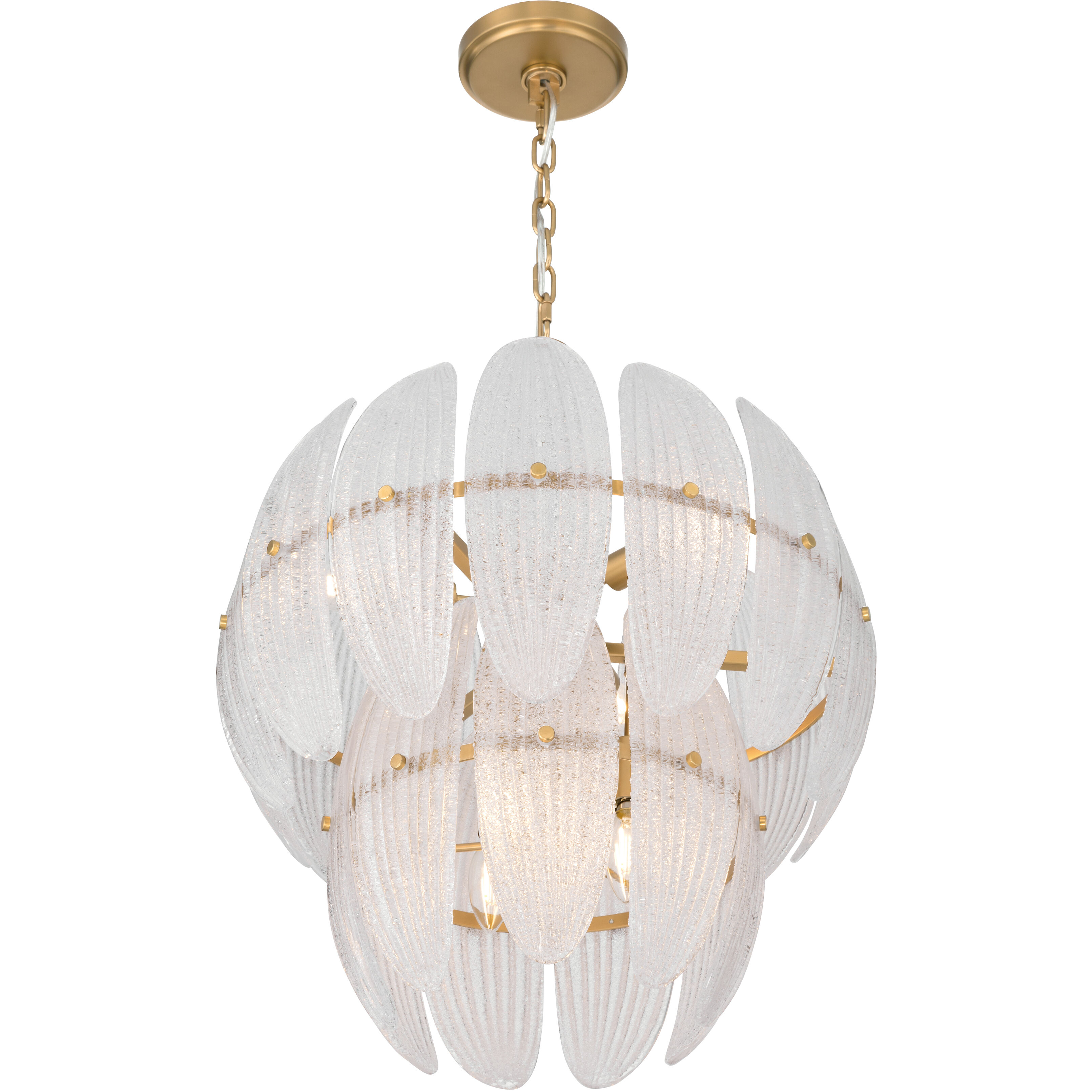 Marclaire 6 Light 19.75 inch Legacy Brass Pendant Ceiling Light in Clear Textured Handmade Glass