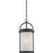 Willis LED 9 inch Textured Black and Antique White Outdoor Hanging Light