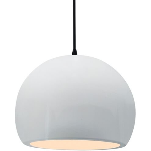 Radiance LED 12.25 inch Gloss White and Matte Black Pendant Ceiling Light