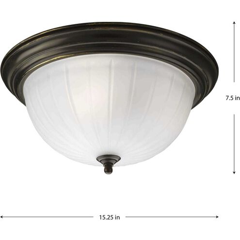 Melon 3 Light 15.25 inch Antique Bronze Flush Mount Ceiling Light