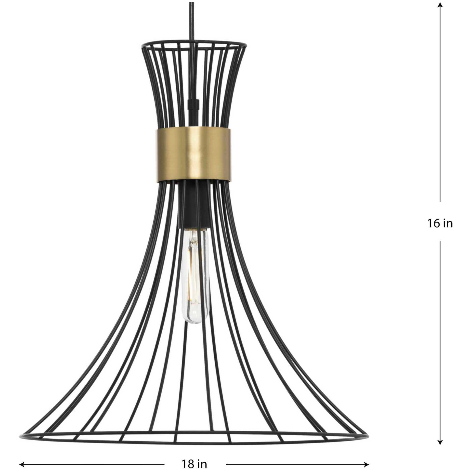 Lorin 1 Light 18 inch Matte Black Pendant Ceiling Light