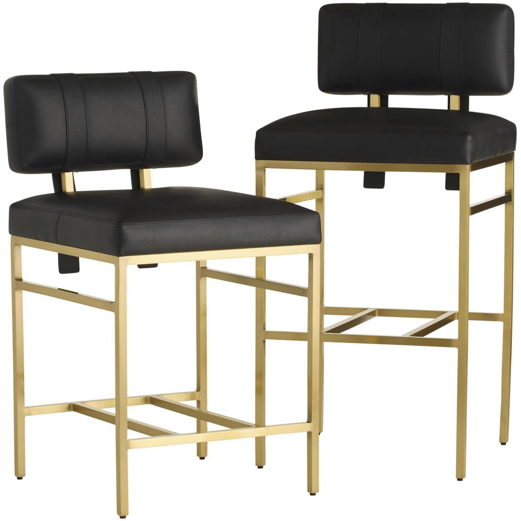 Laney 41 inch Black and Antique Brass Bar Stool