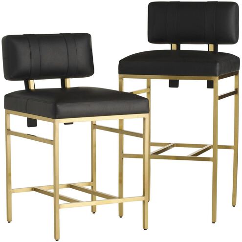 Laney 41 inch Black and Antique Brass Bar Stool