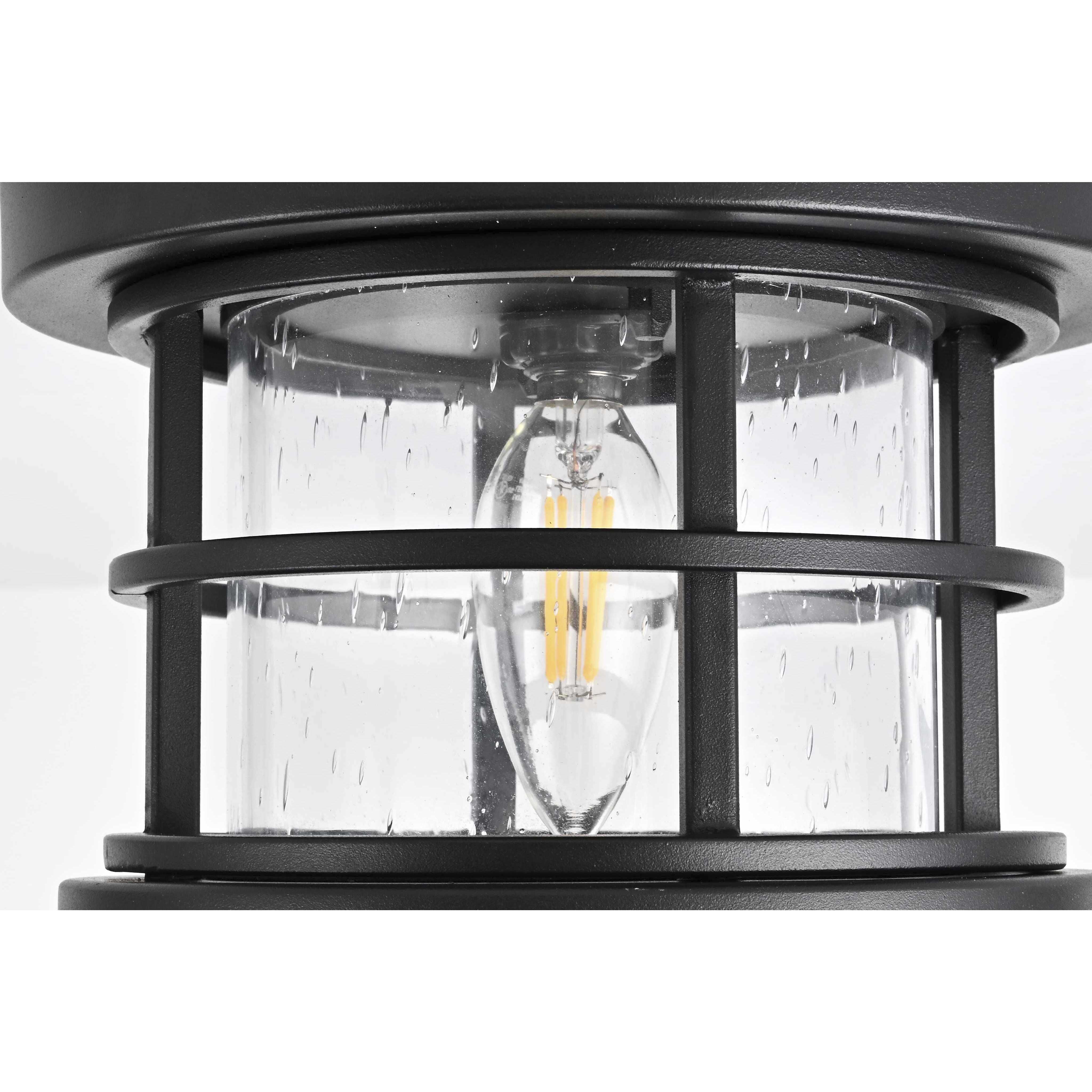 Carla 1 Light 8 inch Black Outdoor Flush Mount