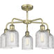 Ballston Bridal Veil 5 Light 23 inch Antique Brass Stem Hung Chandelier Ceiling Light