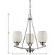 Casual Mission 3 Light 17 inch Brushed Nickel Chandelier Ceiling Light